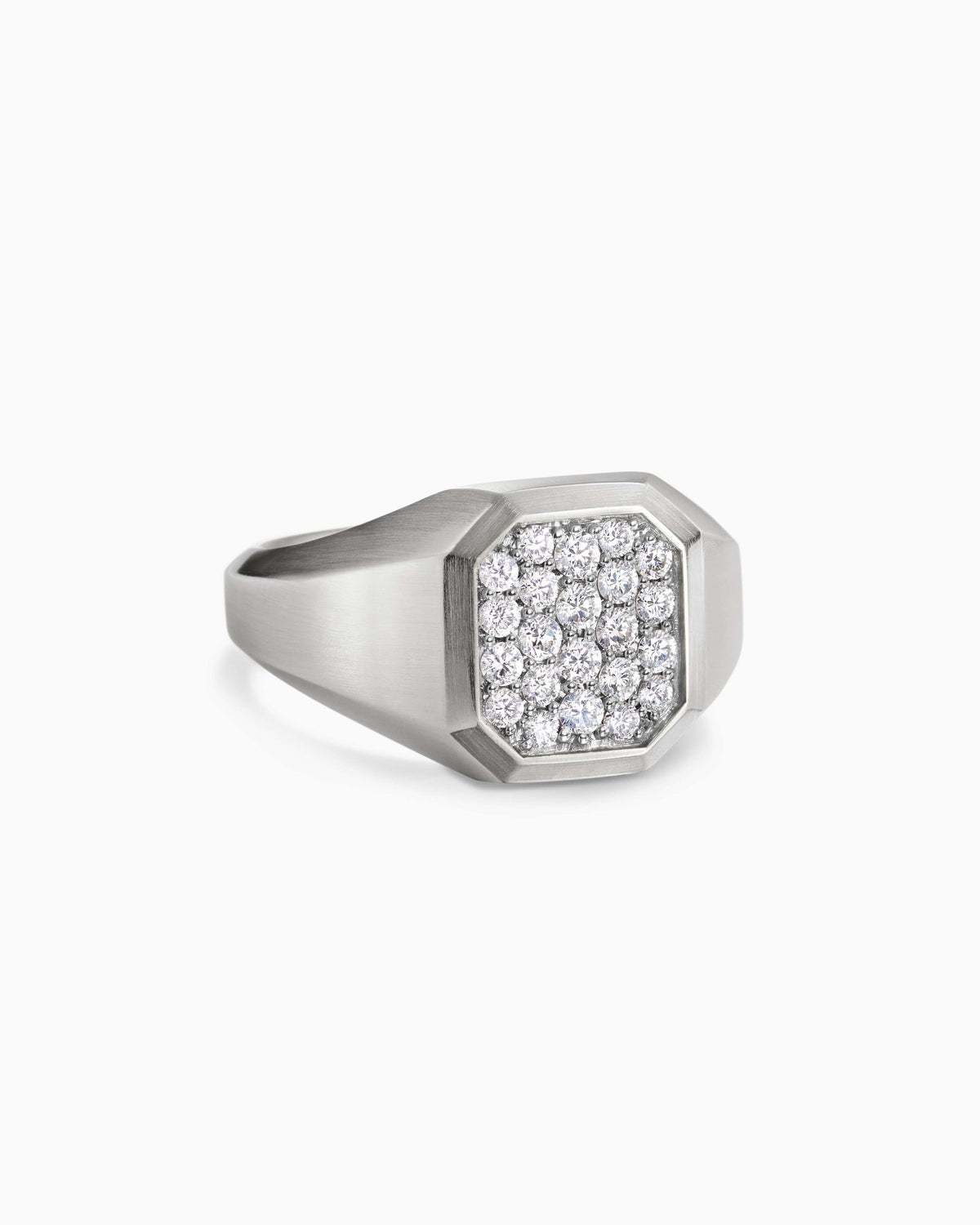 Streamline® Signet Ring in Sterling Silver with Diamonds, 14mm