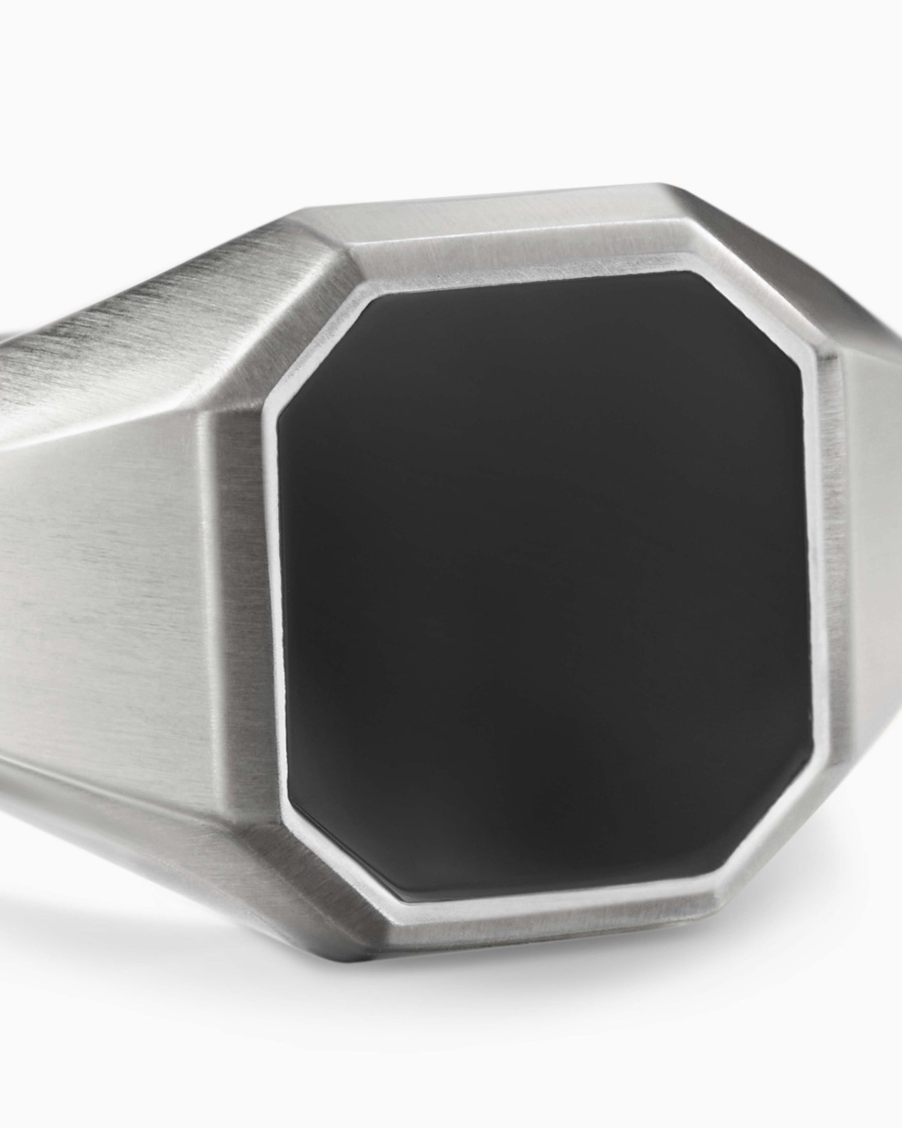 Streamline® Signet Ring in Sterling Silver with Black Onyx, 14mm