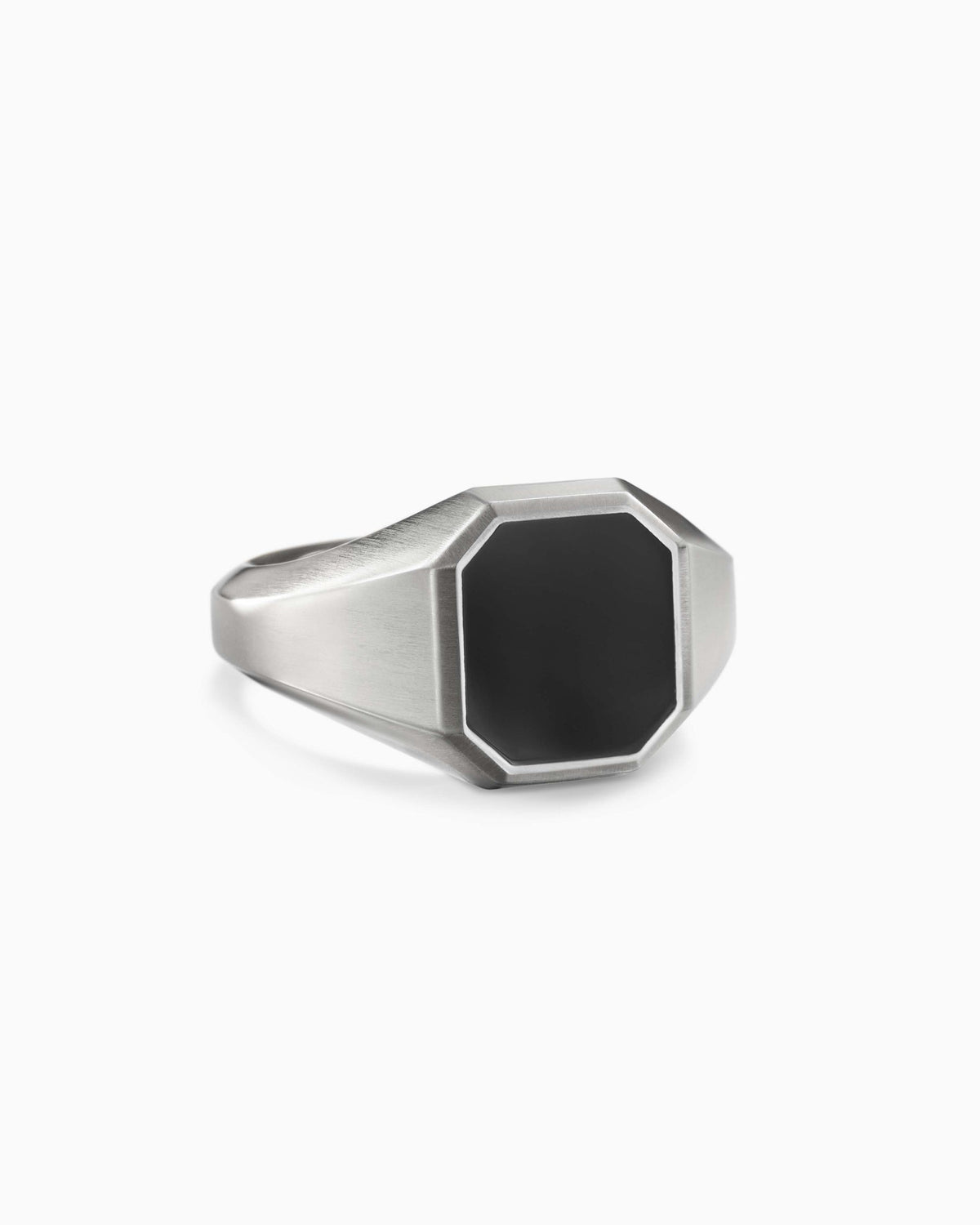Streamline® Signet Ring in Sterling Silver with Black Onyx, 14mm