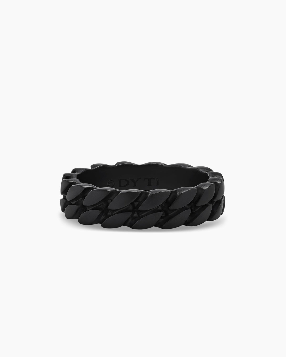 Curb Chain Band Ring in Black Titanium, 6mm