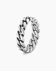 Curb Chain Band Ring in Sterling Silver, 6mm