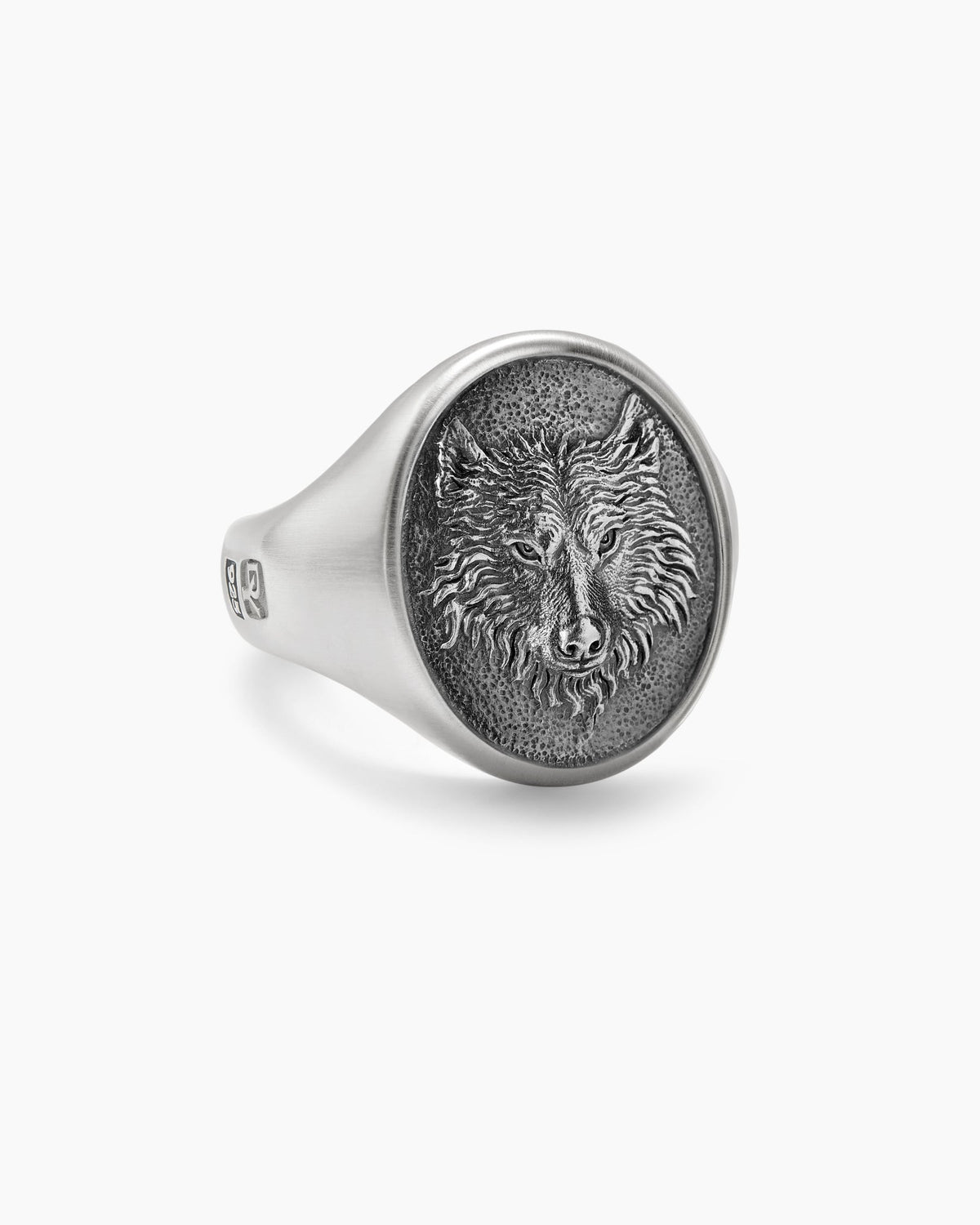 Petrvs® Wolf Signet Ring in Sterling Silver, 21.5mm