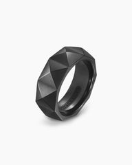 Pyramid Band Ring in Black Titanium, 8mm