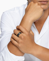 Pyramid Band Ring in Black Titanium, 8mm