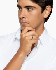 Pyramid Band Ring in Sterling Silver, 8mm