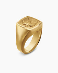 Waves Bird Pinky Ring in 18K Yellow Gold, 14mm