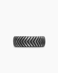 Chevron Band Ring in Titanium, 8mm