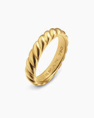 Sculpted Cable Band Ring in 18K Yellow Gold, 5mm