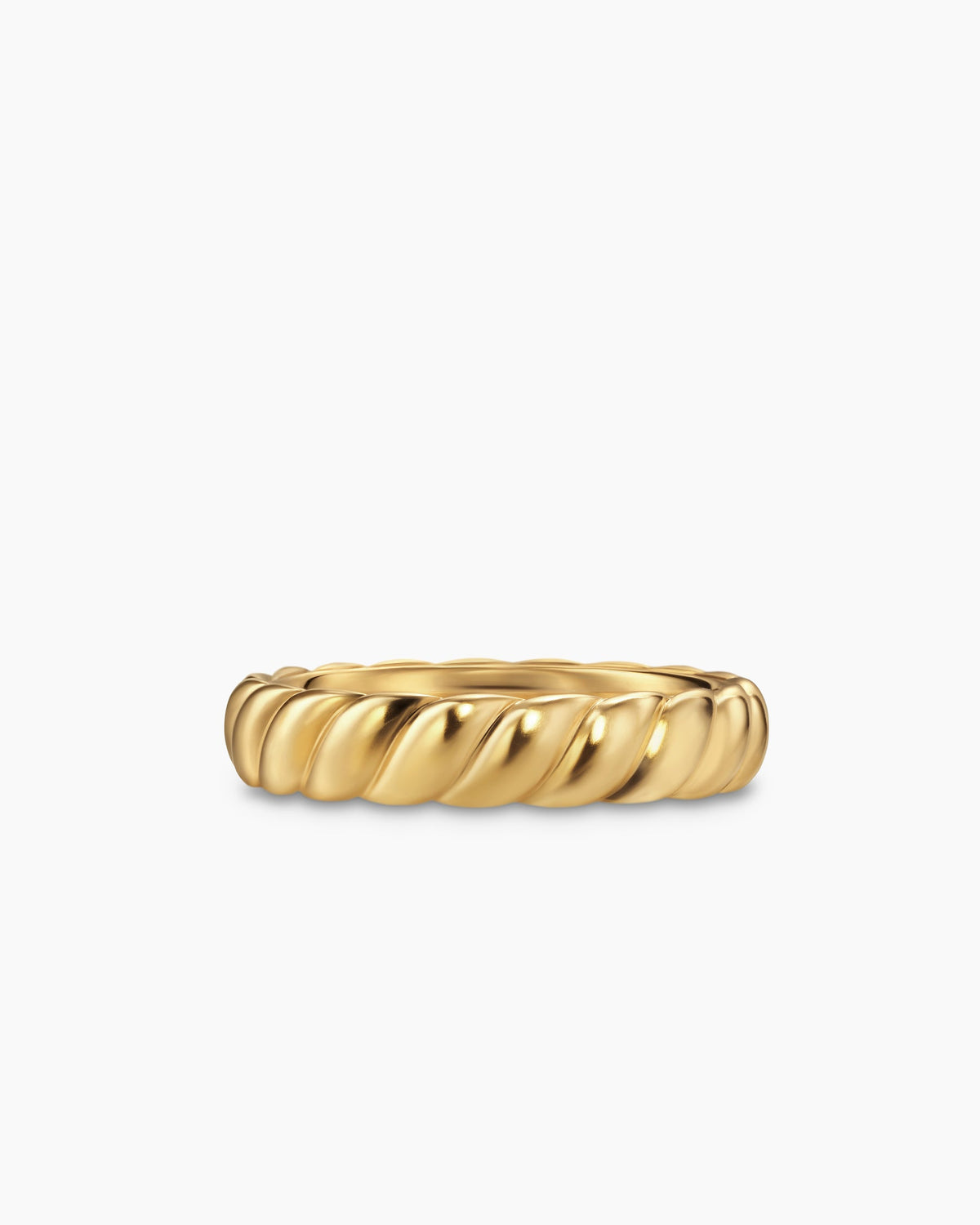 Sculpted Cable Band Ring in 18K Yellow Gold, 5mm