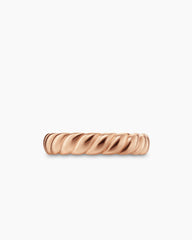 Sculpted Cable Band Ring in 18K Rose Gold, 5mm