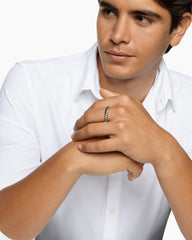 Sculpted Cable Band Ring in 18K White Gold, 5mm