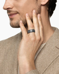 Chevron Band Ring in Titanium, 10mm