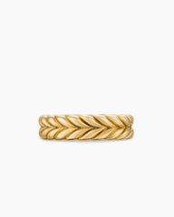 Chevron Band Ring in 18K Yellow Gold, 6.2mm
