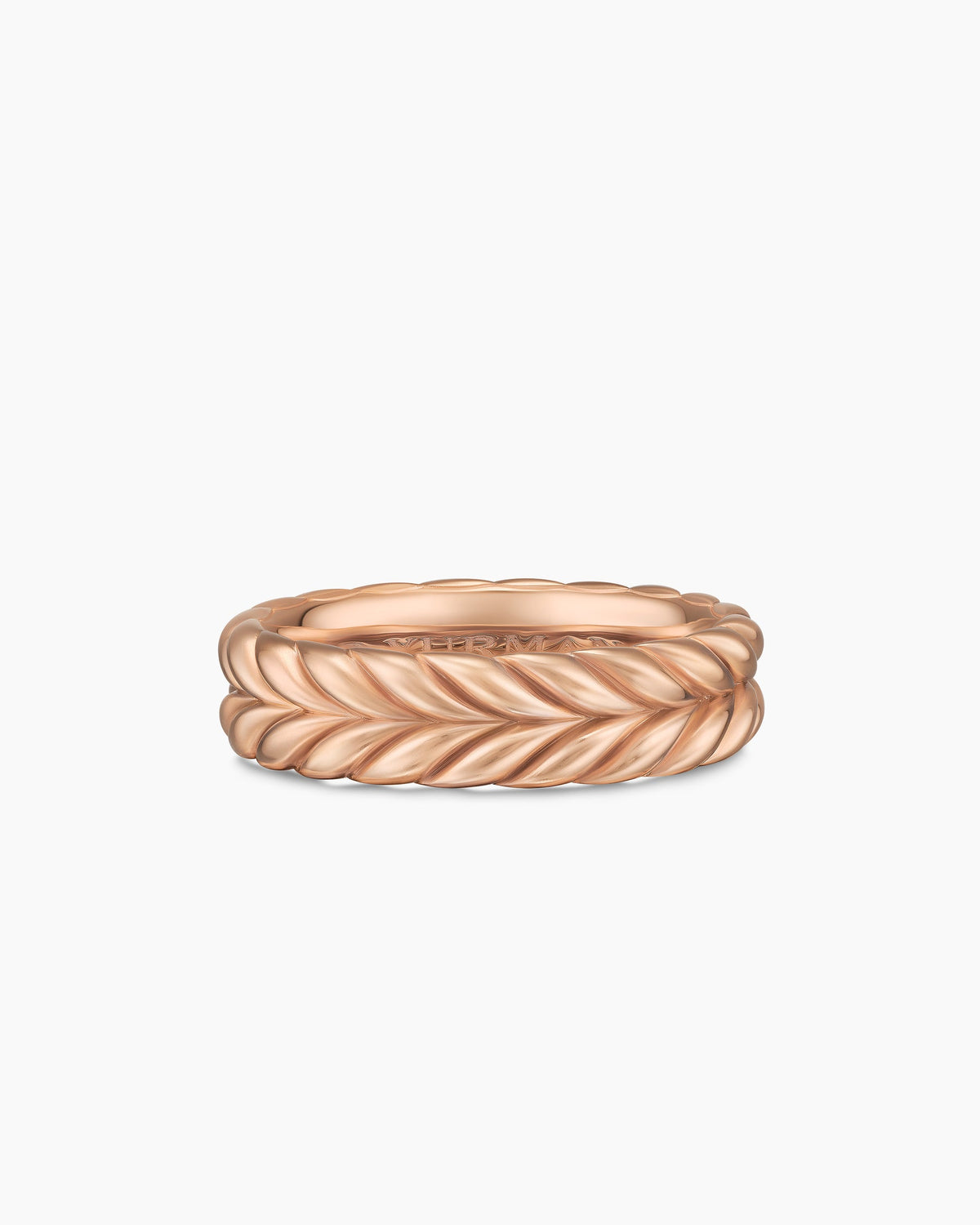 Chevron Band Ring in 18K Rose Gold, 6.2mm