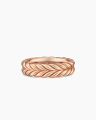 Chevron Band Ring in 18K Rose Gold, 6.2mm