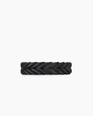 Chevron Band Ring in Black Titanium, 6.2mm