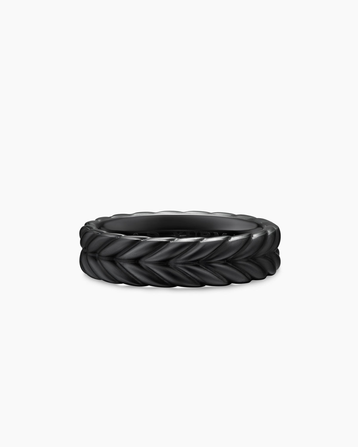 Chevron Band Ring in Black Titanium, 6.2mm