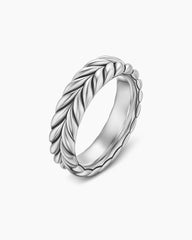 Chevron Band Ring in Sterling Silver, 6.2mm