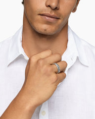 Chevron Band Ring in Sterling Silver, 6.2mm