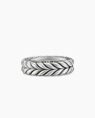 Chevron Band Ring in Sterling Silver, 6.2mm