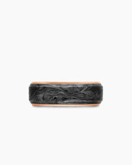 Streamline® Band Ring in 18K Rose Gold with Forged Carbon, 8mm