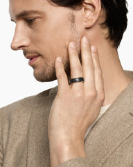 Streamline® Band Ring in 18K Rose Gold with Forged Carbon, 8mm