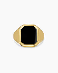 Streamline® Signet Ring in 18K Yellow Gold with Black Onyx, 18mm