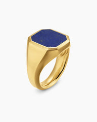 Streamline® Signet Ring in 18K Yellow Gold with Lapis, 18mm