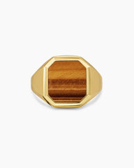 Streamline® Signet Ring in 18K Yellow Gold with Tiger's Eye, 18mm