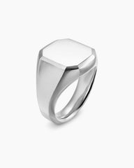 Streamline® Signet Ring in Platinum, 18mm