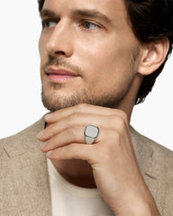 Streamline® Signet Ring in Platinum, 18mm