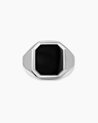 Streamline® Signet Ring in Sterling Silver with Black Onyx, 18mm