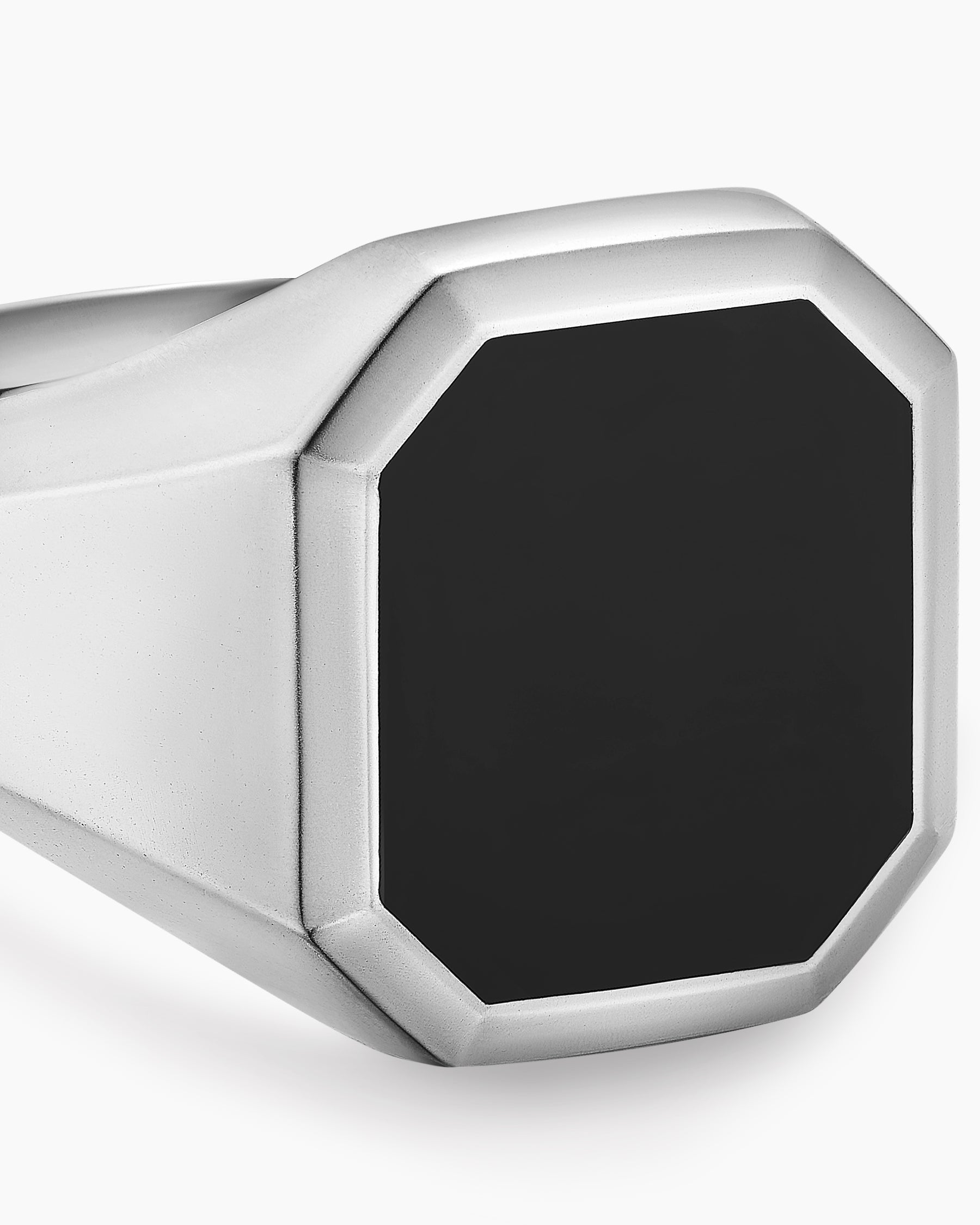 Streamline® Signet Ring in Sterling Silver with Black Onyx, 18mm