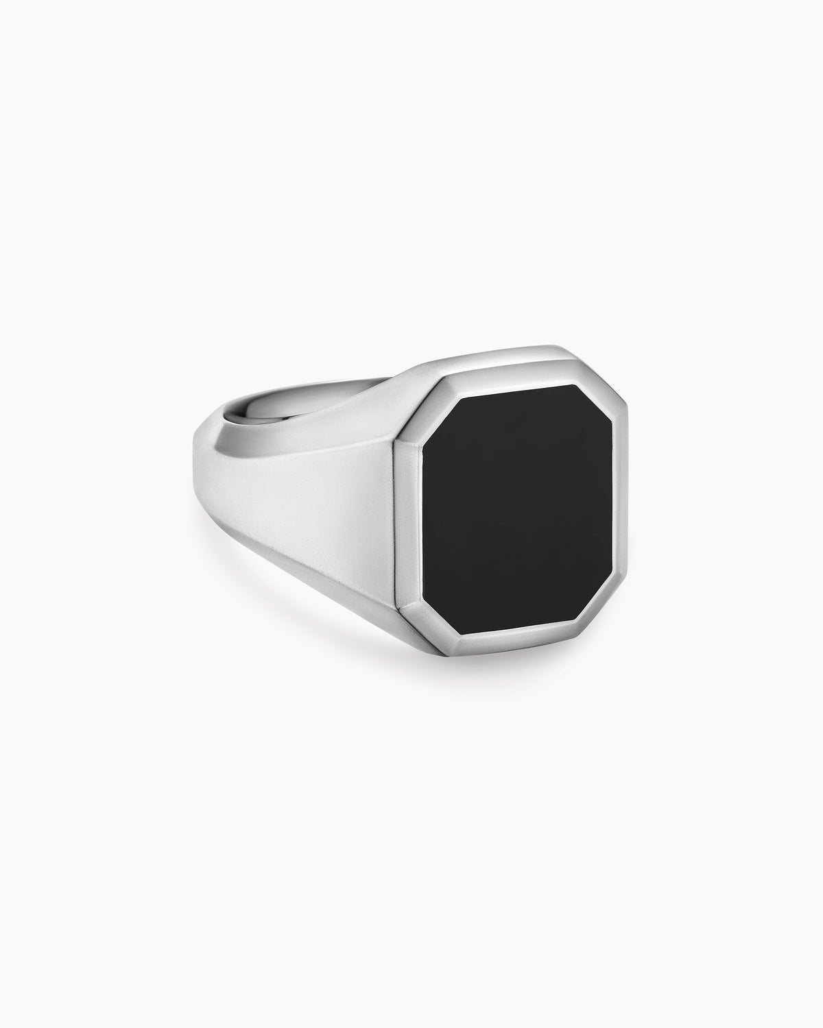 Streamline® Signet Ring in Sterling Silver with Black Onyx, 18mm