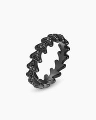 Armory® Band Ring in Black Titanium with Black Diamonds, 6.2mm