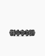 Armory® Band Ring in Black Titanium with Black Diamonds, 6.2mm