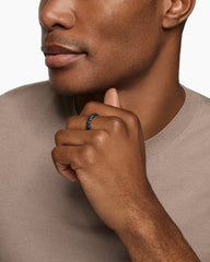 Armory® Band Ring in Black Titanium with Black Diamonds, 6.2mm