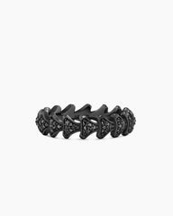 Armory® Band Ring in Black Titanium with Black Diamonds, 6.2mm