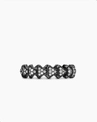 Armory® Band Ring in Black Titanium with Diamonds, 6.2mm