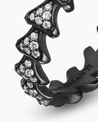 Armory® Band Ring in Black Titanium with Diamonds, 6.2mm
