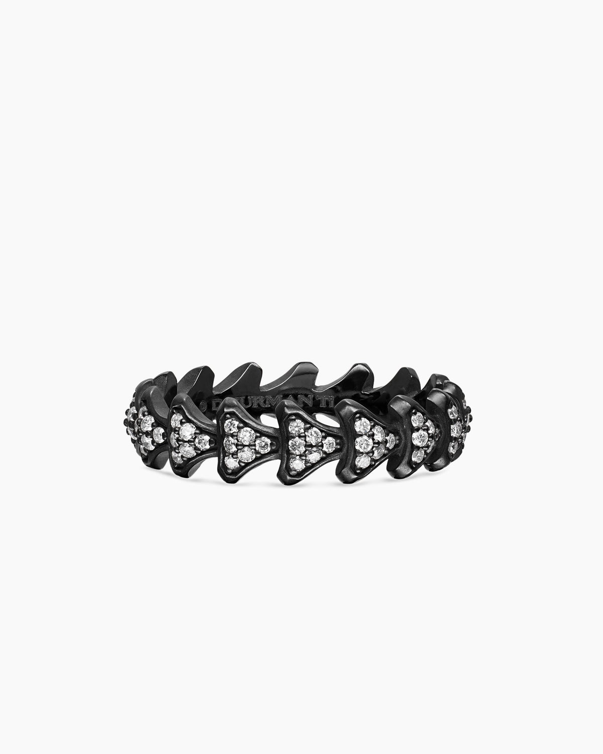 Armory® Band Ring in Black Titanium with Diamonds, 6.2mm