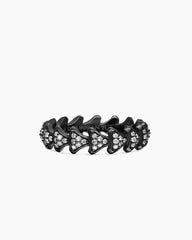 Armory® Band Ring in Black Titanium with Diamonds, 6.2mm