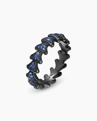 Armory® Band Ring in Black Titanium with Sapphires, 6.2mm