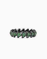 Armory® Band Ring in Black Titanium with Tsavorites, 6.2mm