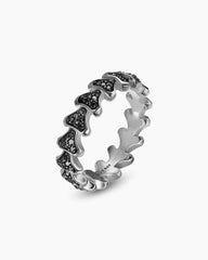 Armory® Band Ring in Sterling Silver with Black Diamonds, 6.2mm