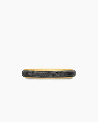 Streamline® Band Ring in 18K Yellow Gold with Forged Carbon, 4mm