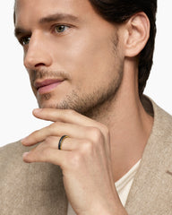 Streamline® Band Ring in 18K Yellow Gold with Forged Carbon, 4mm