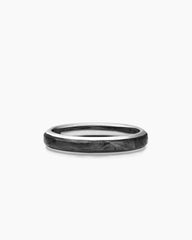 Streamline® Band Ring in 18K White Gold with Forged Carbon, 4mm