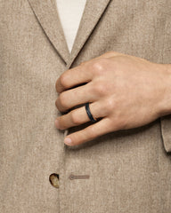 Streamline® Band Ring in 18K Rose Gold with Forged Carbon, 6mm