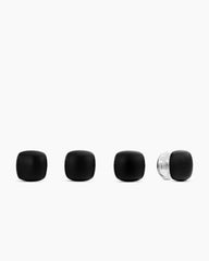 Streamline® Cushion Tuxedo Studs in Sterling Silver with Black Onyx